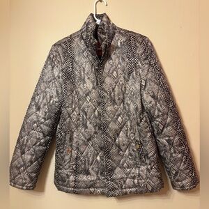Esprit Black and cream Snake Print Puffer Jacket